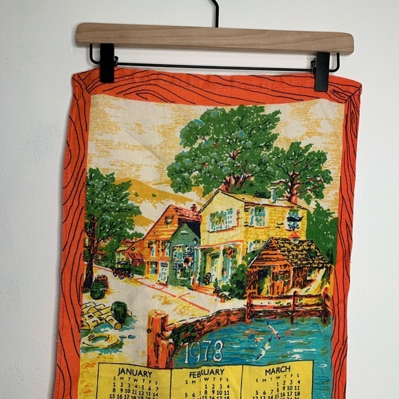 Vintage 1978 Linen Calendar Kitchen Tea Towel - Picture 3 of 5